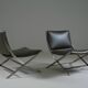 Pair of Flexform leather low chairs, Peter model, by Antonio Citterio
