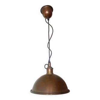 Suspension industrielle en cuivre lampe vintage