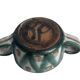 Robert Picault, bowl with two handles, polychrome earthenware, 20th century.