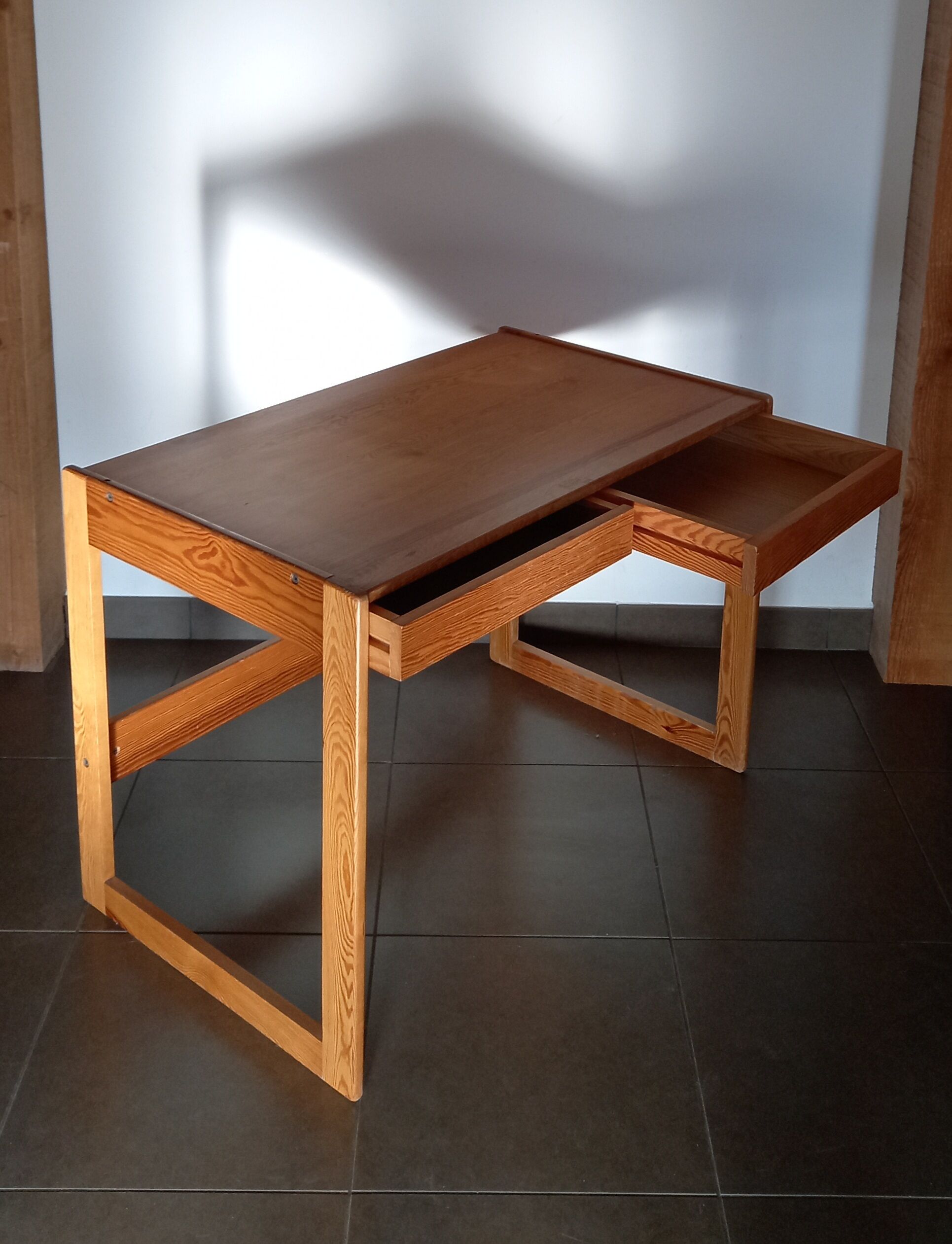 Desk and pine chair