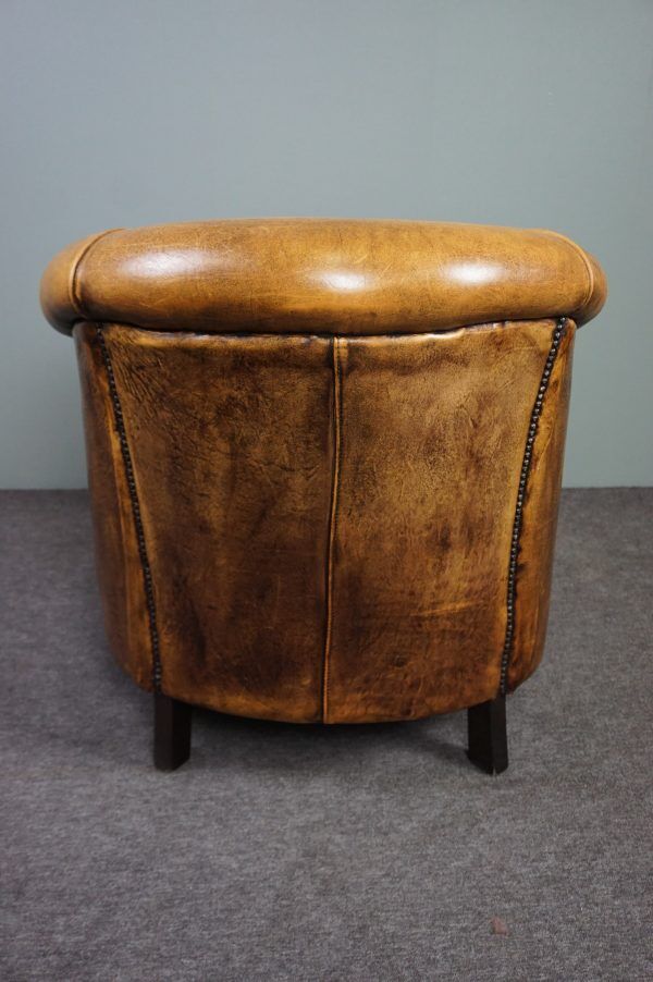 Fauteuil club en cuir de mouton