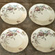 4 Dessert plates country décor birds and mosquitoes