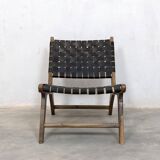 Handcrafted Moroccan leather armchair