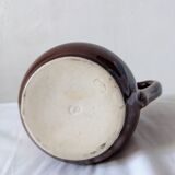 4 pieces mismatched set in brown earthenware 40s 50s vintage