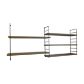 String Adjustable shelf unit wood and metal black vintage 60'