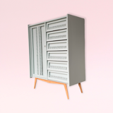 Wardrobe chest of drawers vintage compass feet 1950