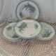 4 Terre de fer soup plates with lily of the valley motifs