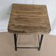Old workshop stool in wood + wrought iron