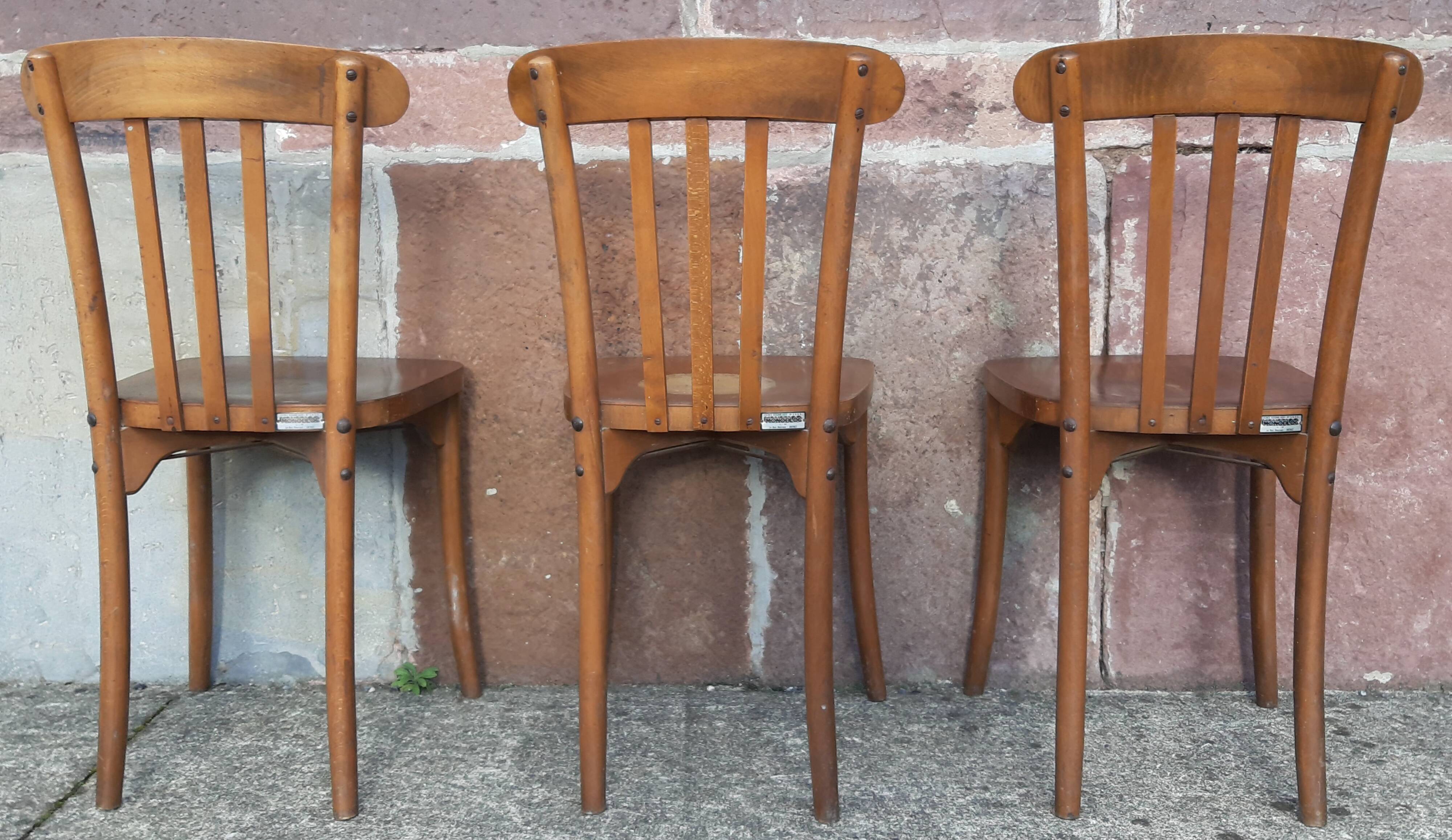 Chaises bistrot Luterma (système Monobloc, lot de 3)