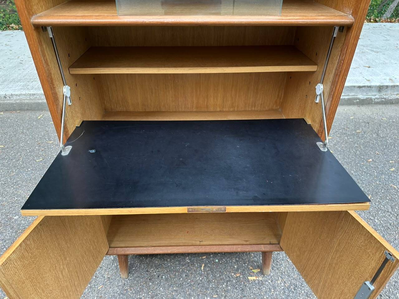 Secrétaire scandinave Mid Century Modern en chêne 1960