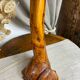 Pied de lampe en bois d’Olivier de style brutaliste