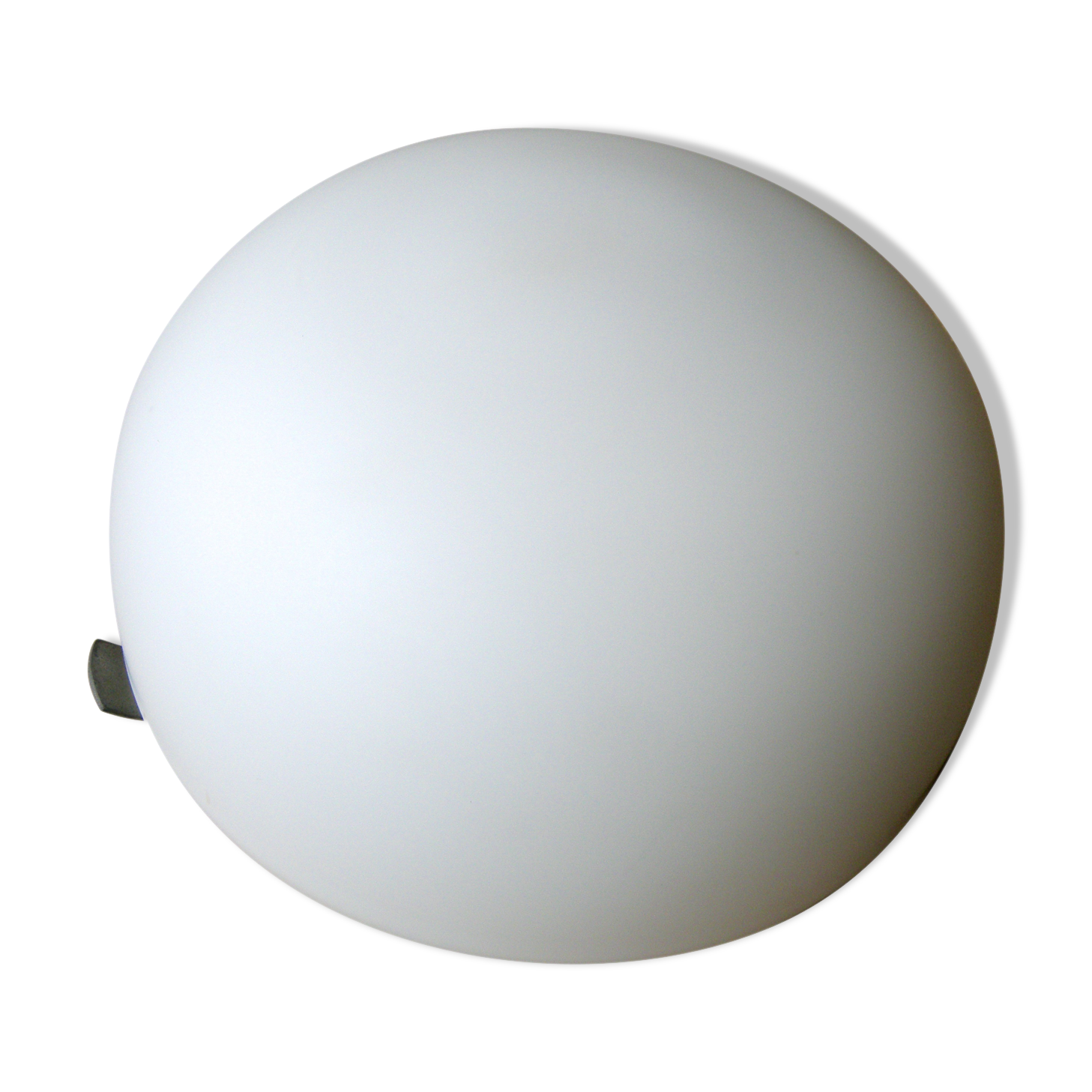 Round globe ceiling luminaire, in opaline glass, white