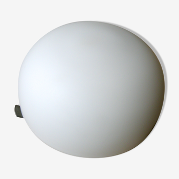 Luminaire plafonnier globe rond en verre opaline blanc