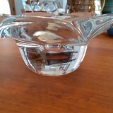 Candle holder or empty pocket in the shape of a crystal flower signed Daum