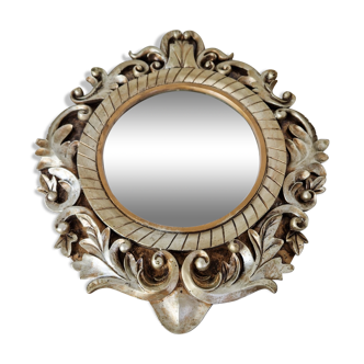 Oval shaped italian vintage wall mirror