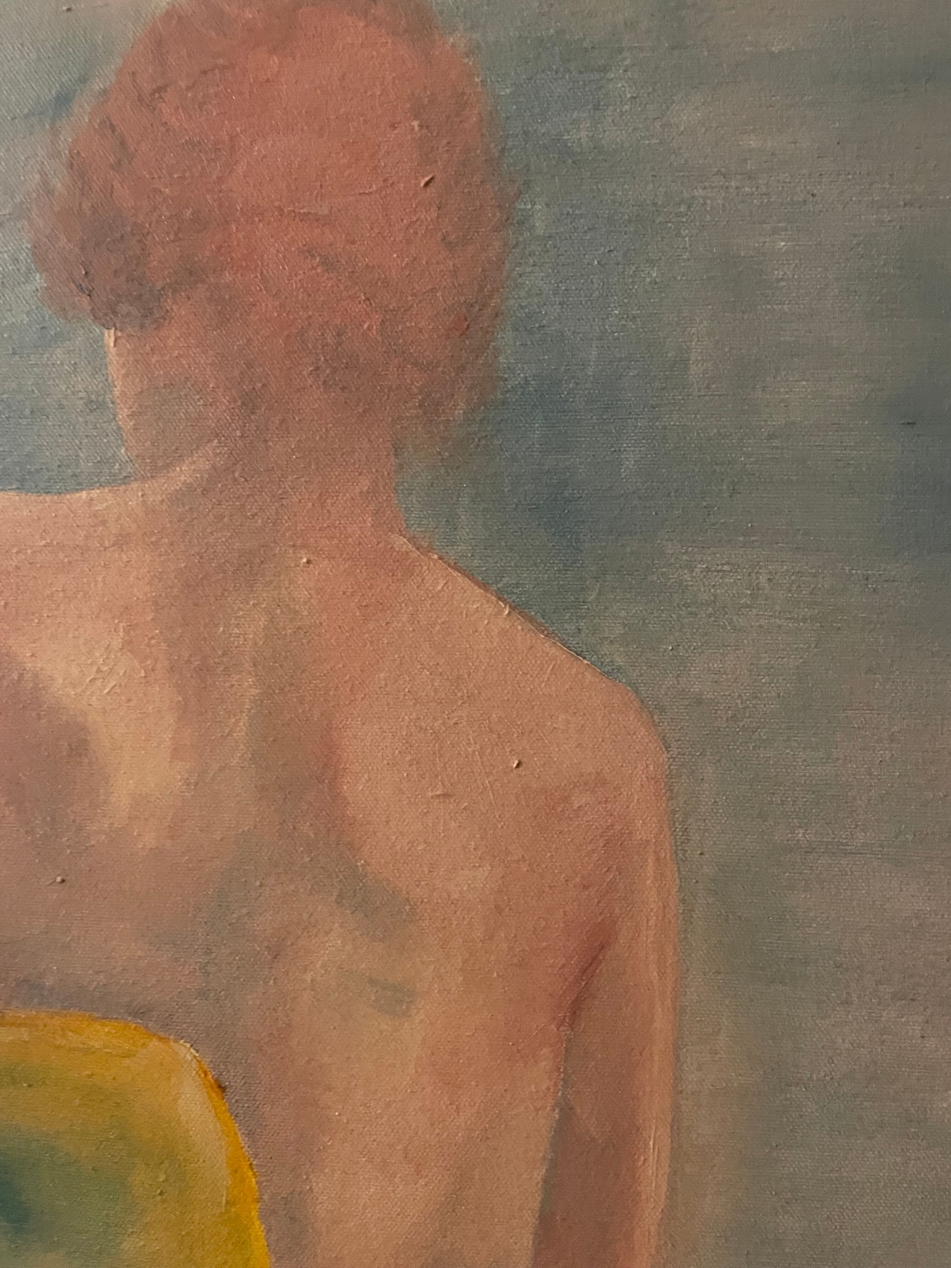 Huile sur toile femme de dos