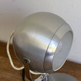 Eye ball lamp. 1970. Brushed stainless steel.