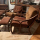 Vintage 70s velvet rattan set.