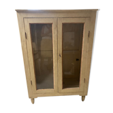 Cream patinated glass cabinet