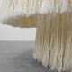 Monumental dining table with glass top and macramé, Italy