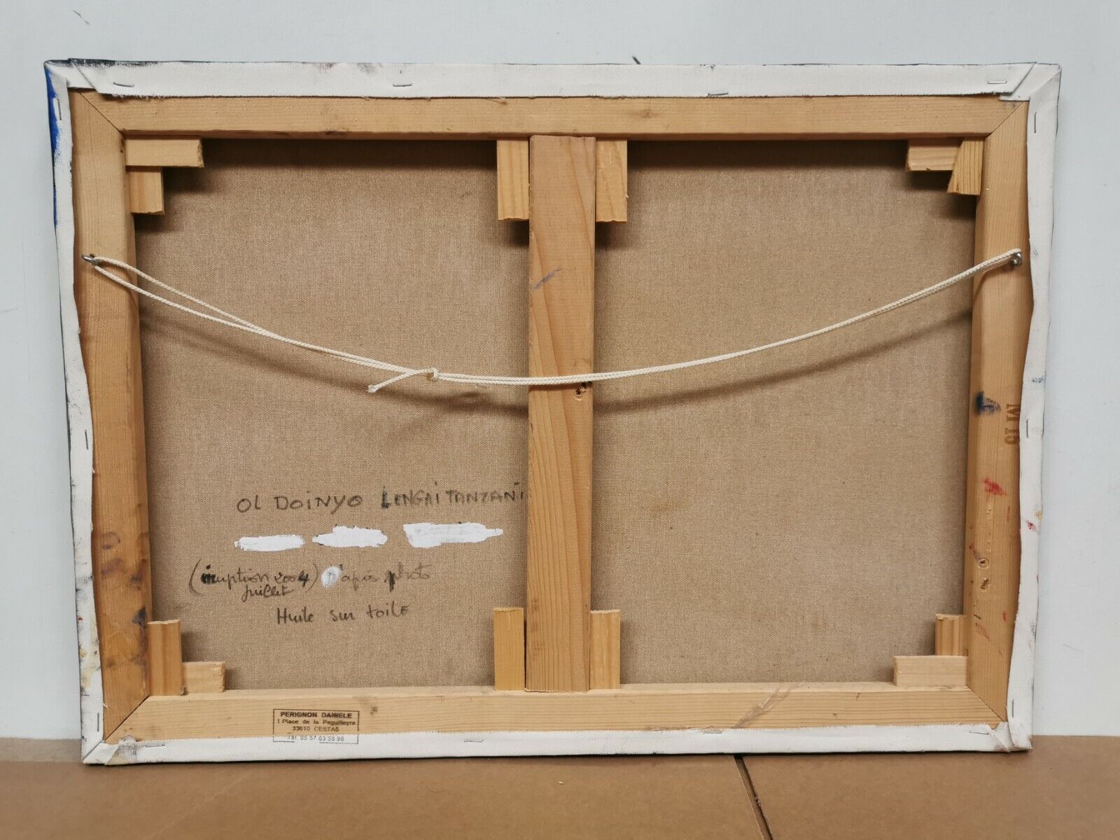 Table signed danou . oil on canvas tanzania volcanic eruption july 2004