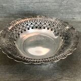 Round bread basket, silver metal