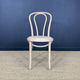 Set of 4 Thonet type bistro chairs light curved wood & Skaï GO IN Germany