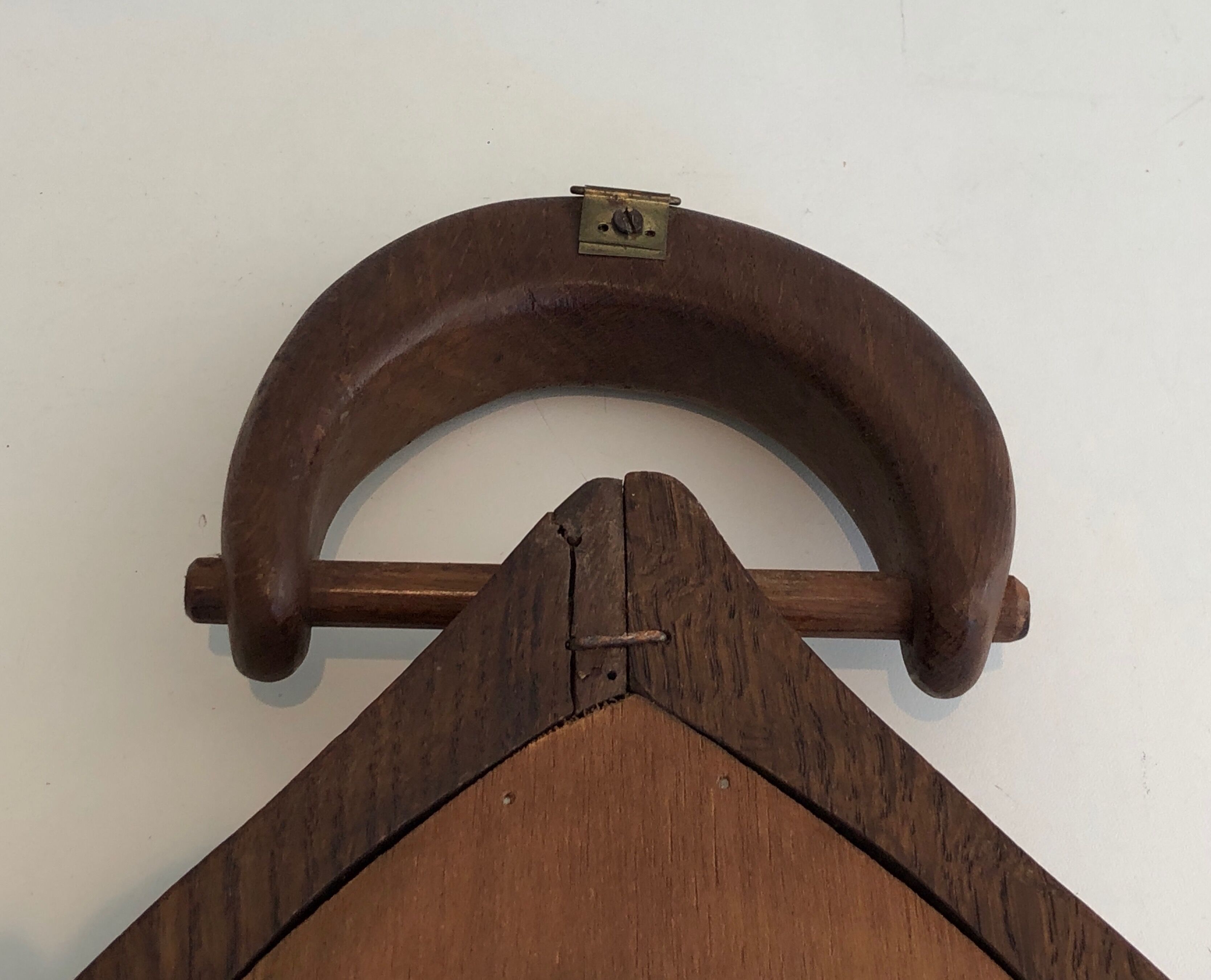 Brutalist mirror in oval shape 1950 - 30,5x59,5cm