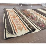 1970s Vintage Turkish Runner Handwoven Wool Flatweave Kilim Rug 84x266