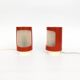 Pair of space age red plastic table lamps by Elektrosvit, 1960s