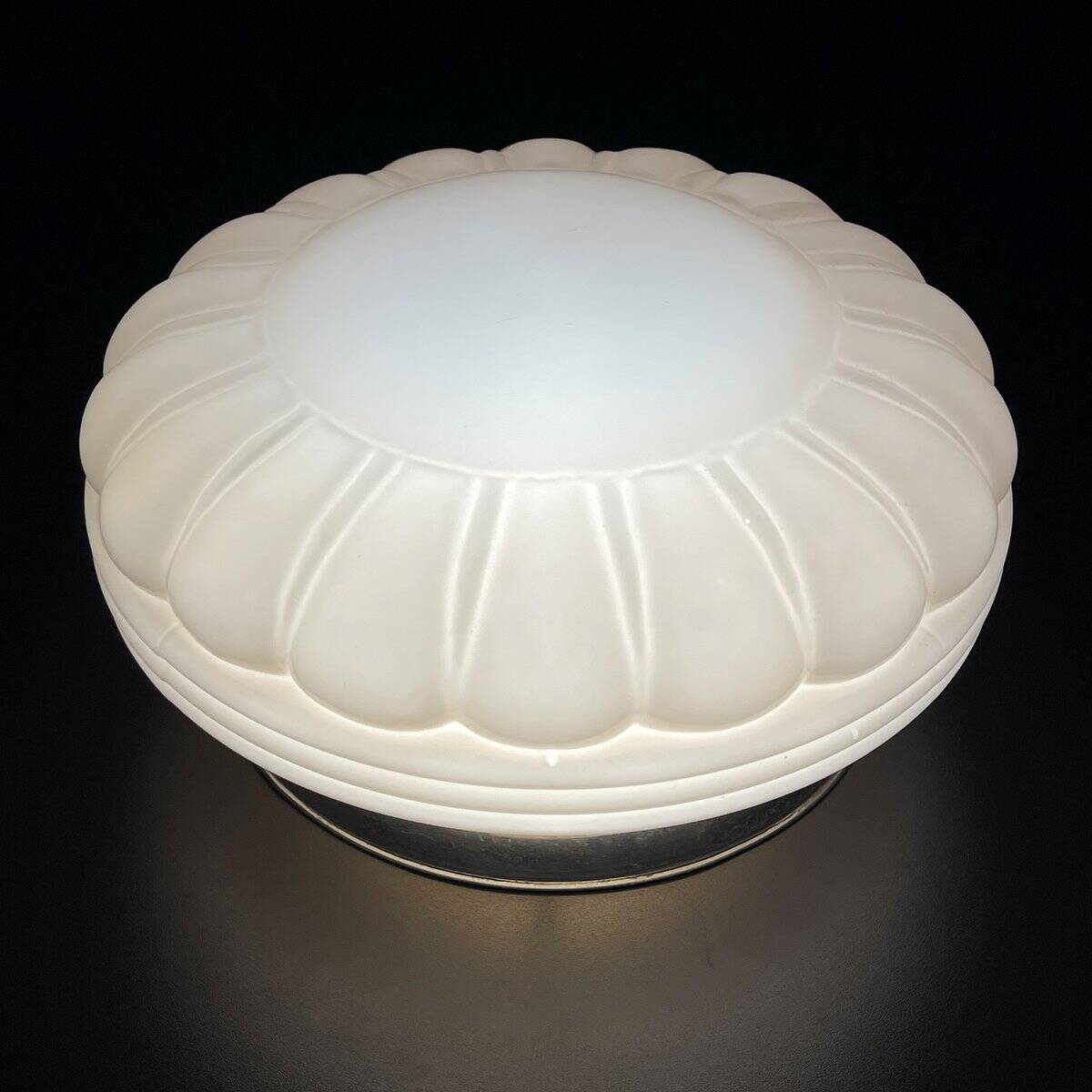 Vintage Pink Glass Ceiling Lamp, 1950s