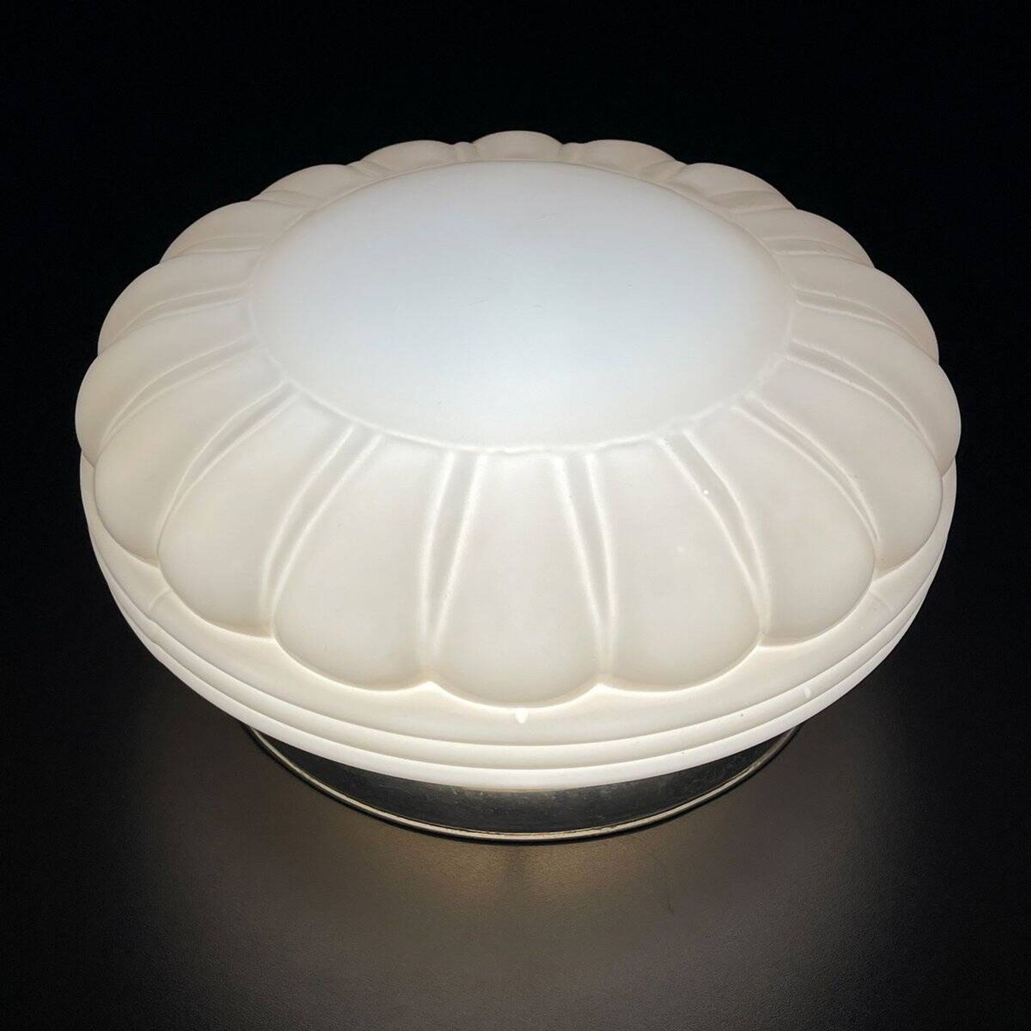 Vintage Pink Glass Ceiling Lamp, 1950s