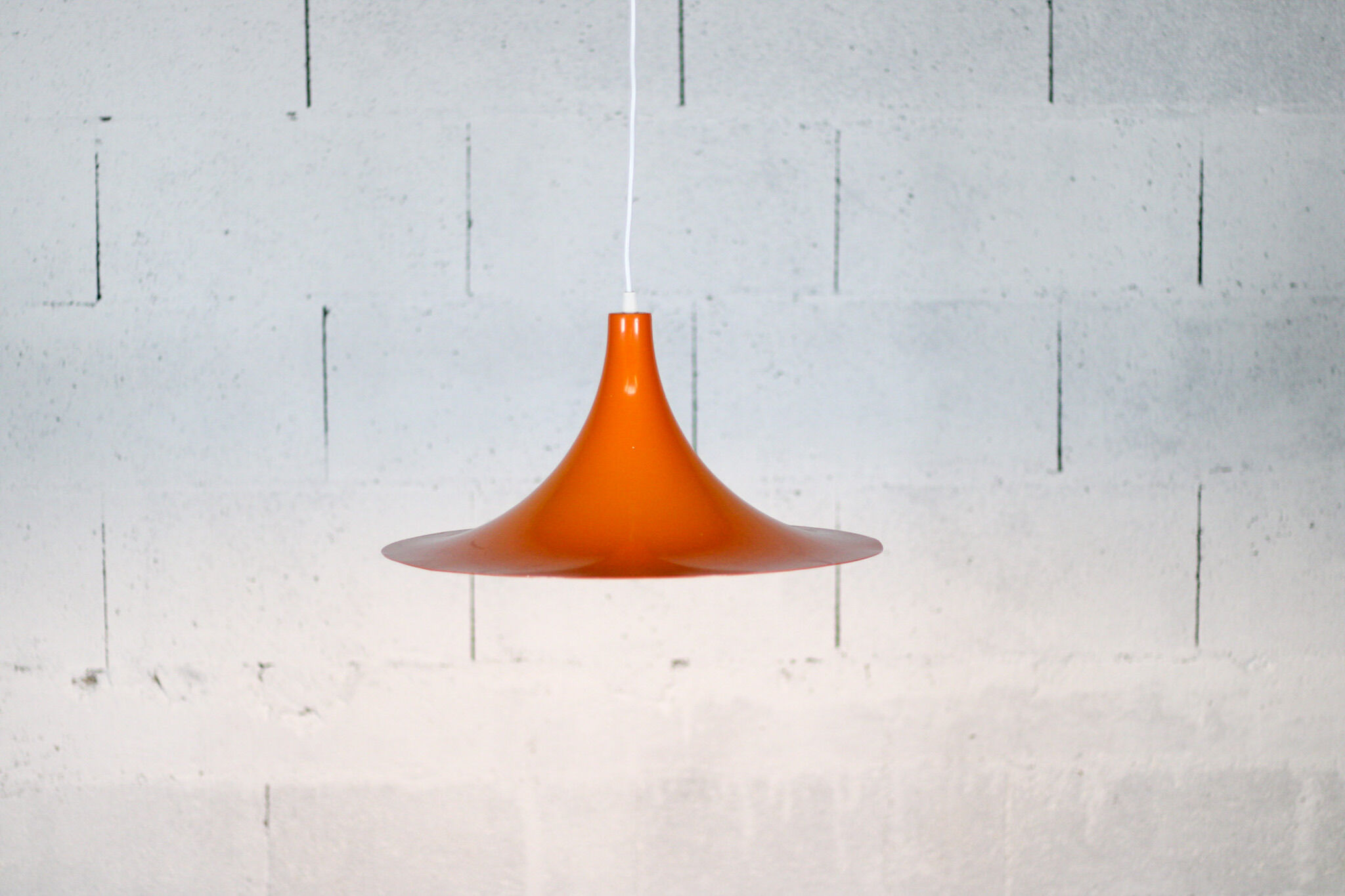 Vintage orange pendant lamp, 70's