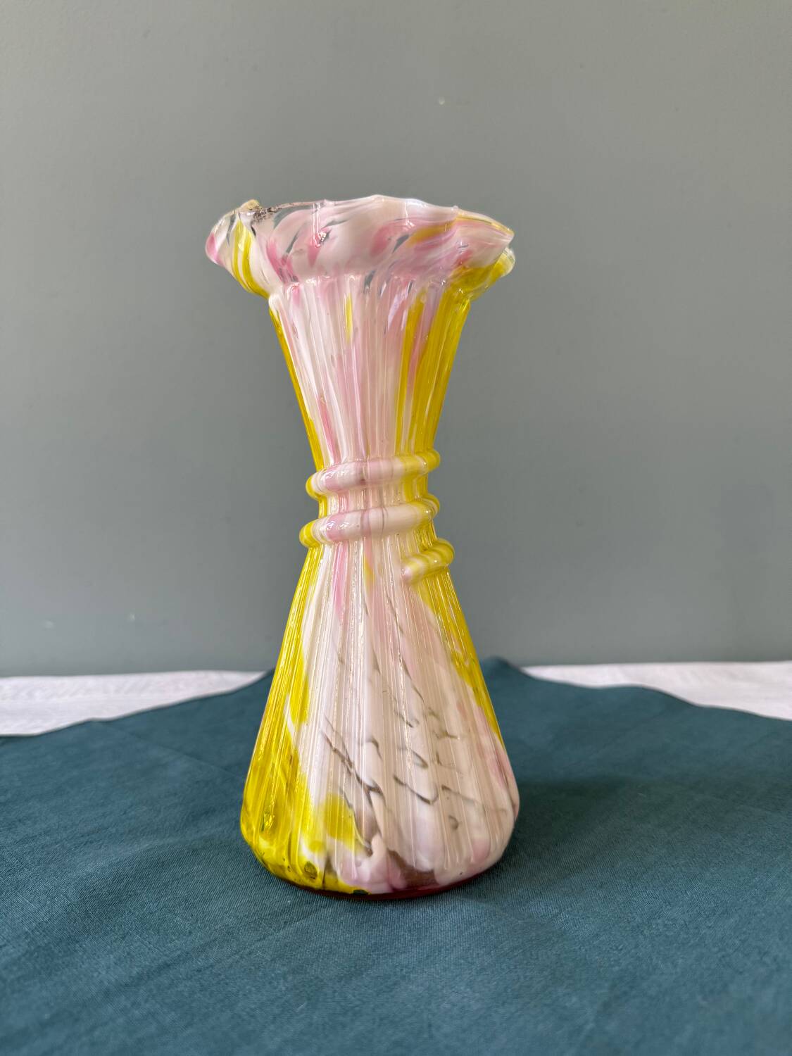 Antique blown Clichy glass vase