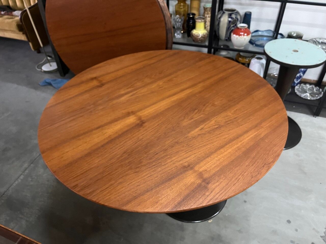 1970s Teak Round Dining Table, Czechoslovakia