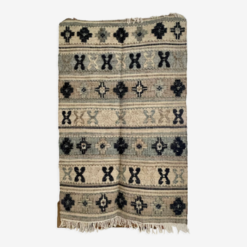 Tapis Kilim tissé à la main en coton chanvre, Fait main, Kelim, Dhurrie, Indien 150 x 240 cm