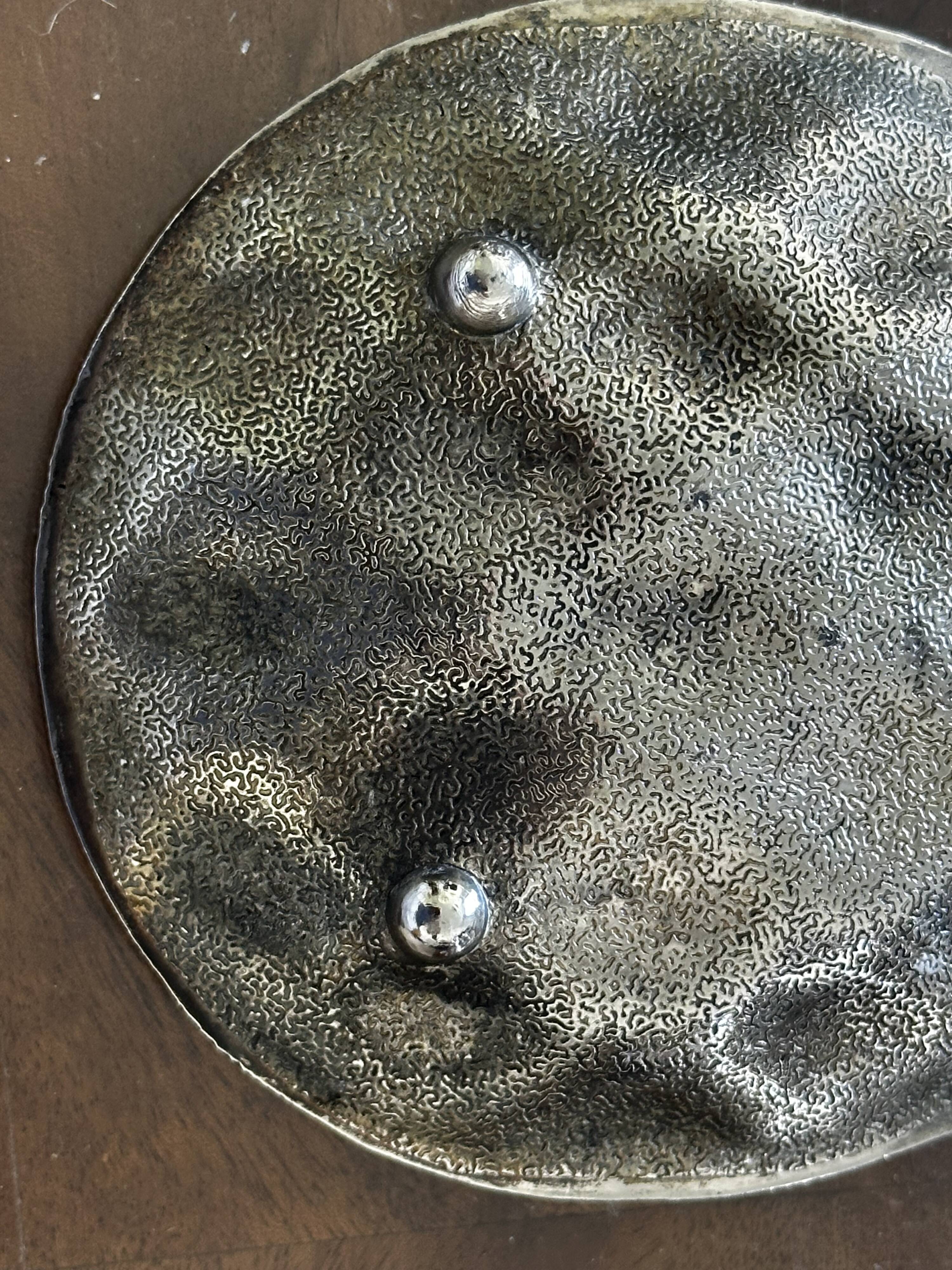 Silver-plated metal pineapple trinket tray, 1970