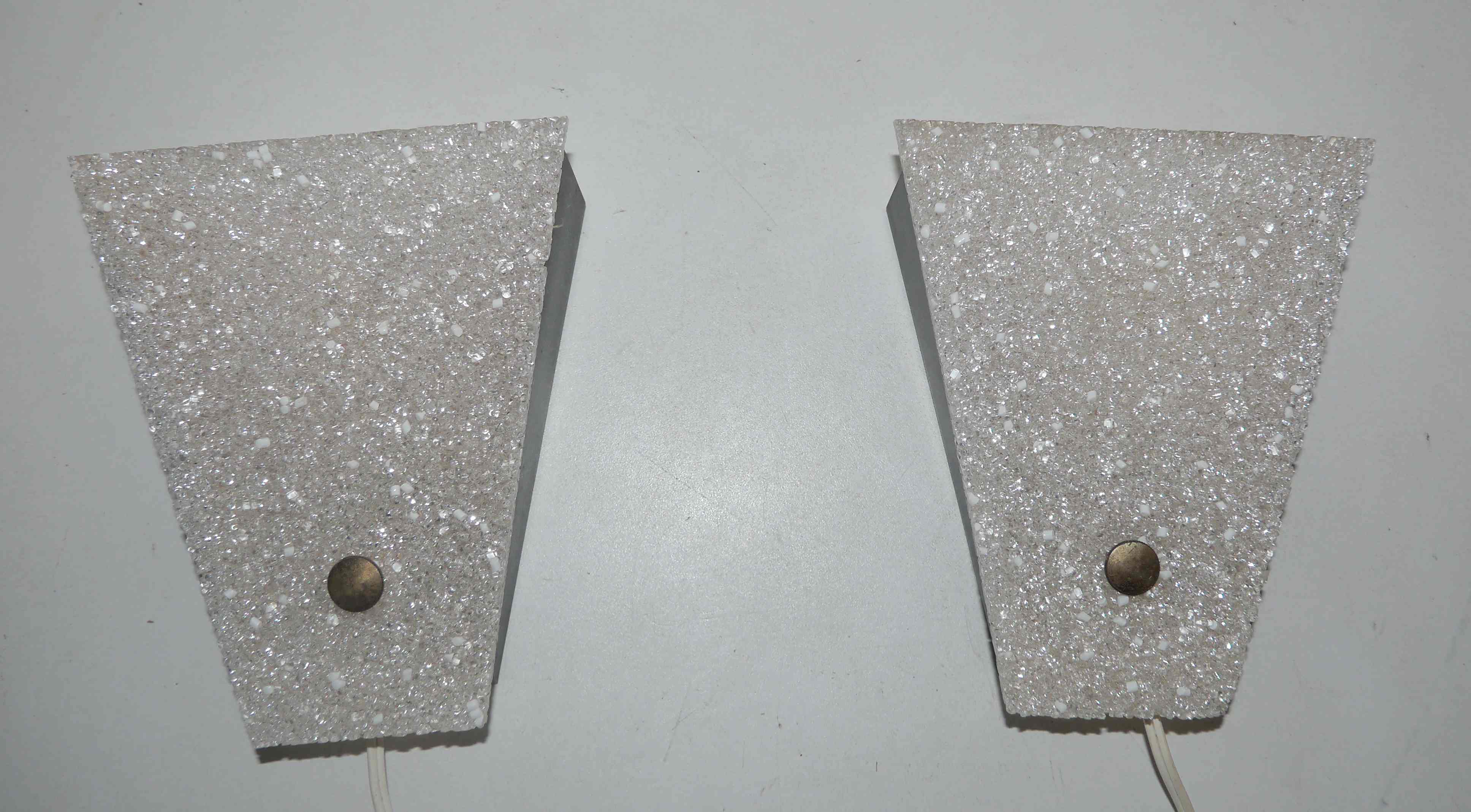 Pair of vintage perspex wall lamps