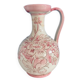 Italian pink and white pitcher vase