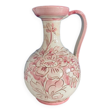 Vase pichet rose et blanc italy