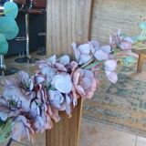 Solid oak farmhouse table with central drawer and extension