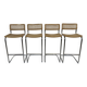 Vintage Cesca Design Bar Stools 80's design in chrome set of four