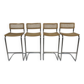 Vintage Cesca Design Bar Stools 80's design in chrome set of four
