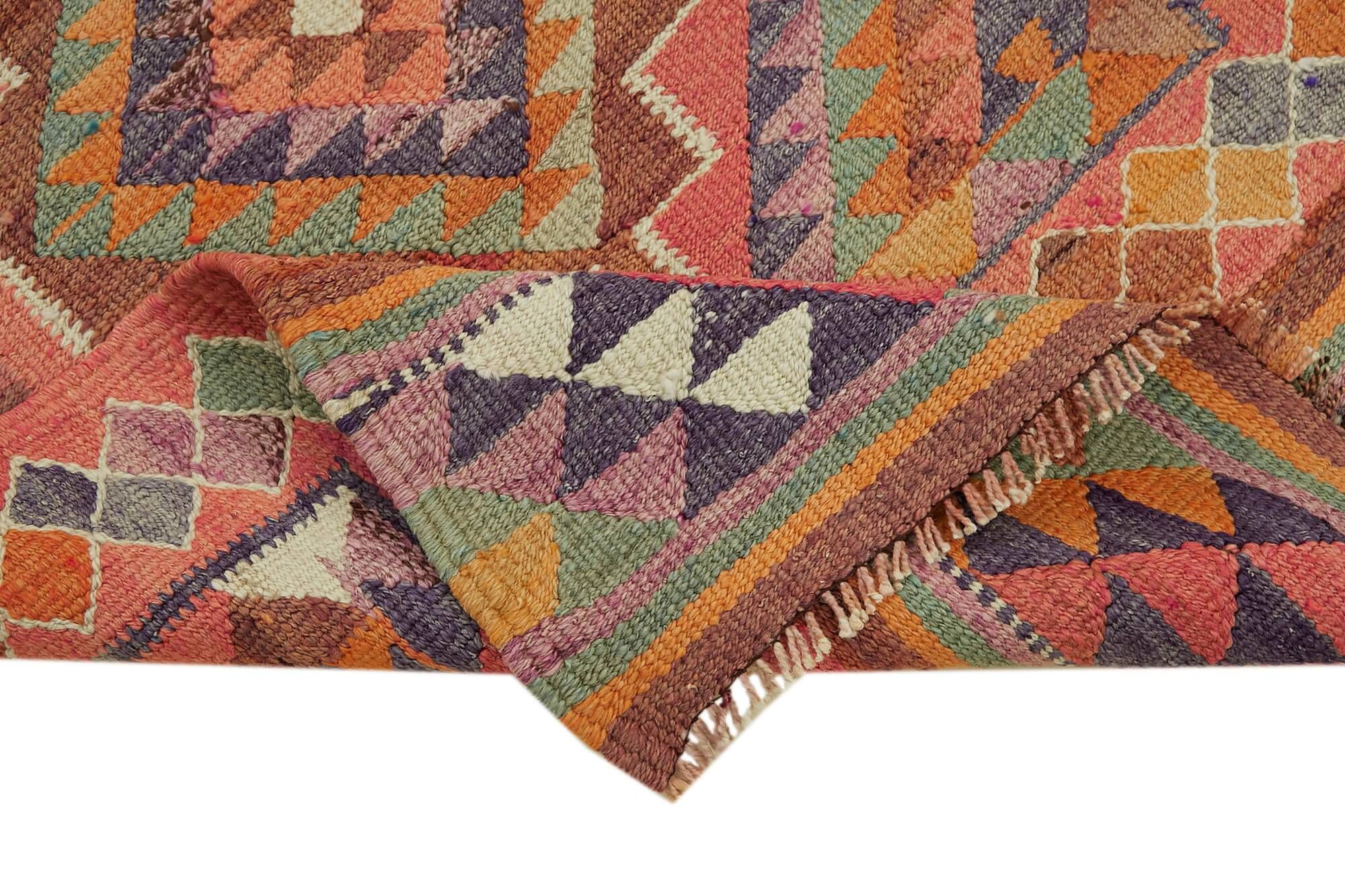 Turkish Handwoven Vintage Herki Kilim 97 cm x 317 cm