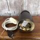 Old vintage golden & brown metal lamp base