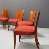 Set of Four H-214 Chairs by Jindřich Halabala, Walnut, 1950s