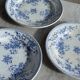 Set of 3 blue plates from Gien pottery, Fleurette model, D22.5.