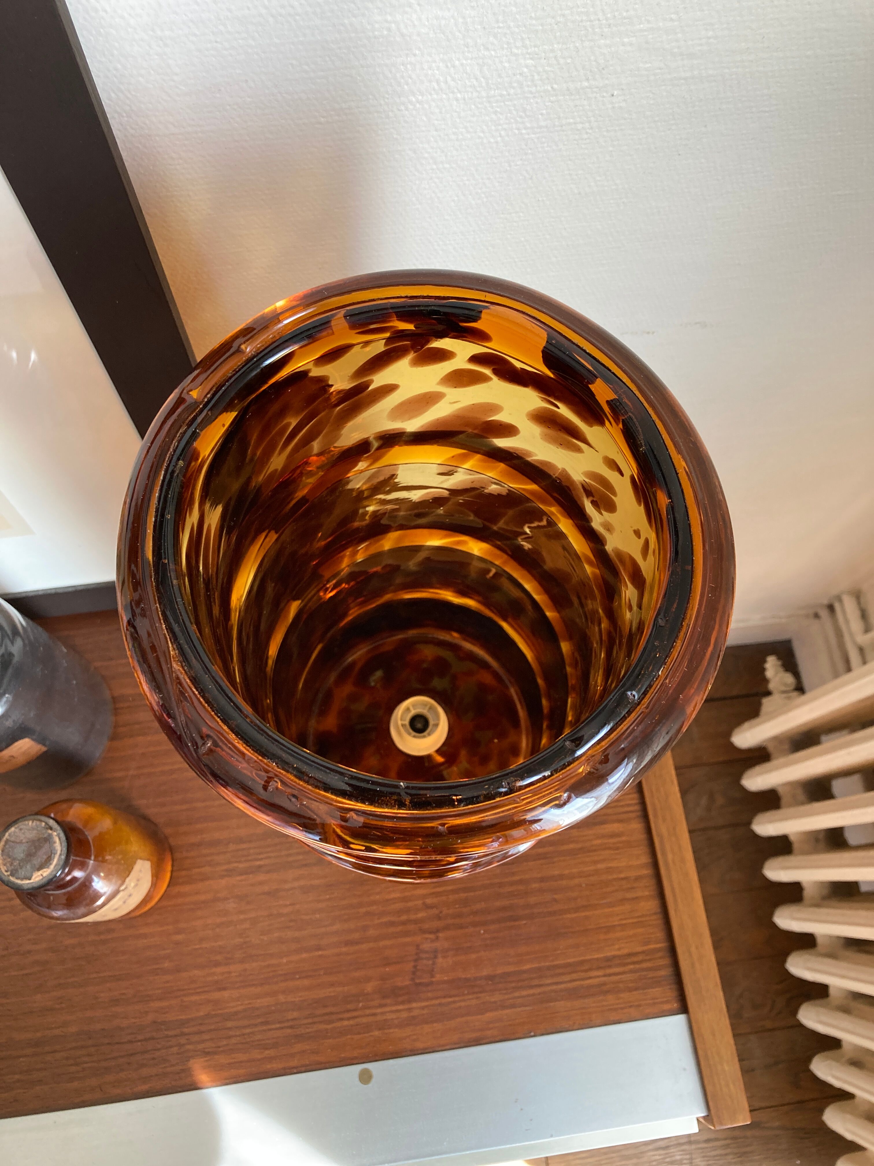 Vintage blown glass lamp "tortoiseshells"