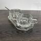 Art Deco Condiment Set in Moulded Crystal