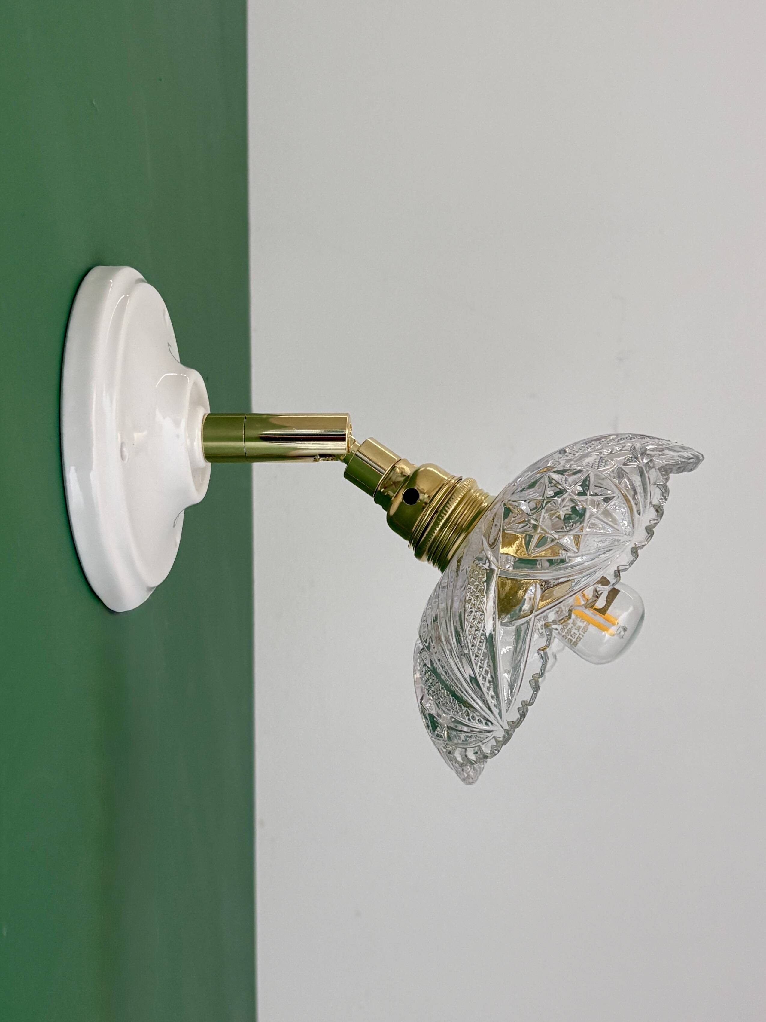 Vintage glass cut lampshade - tableware collection -